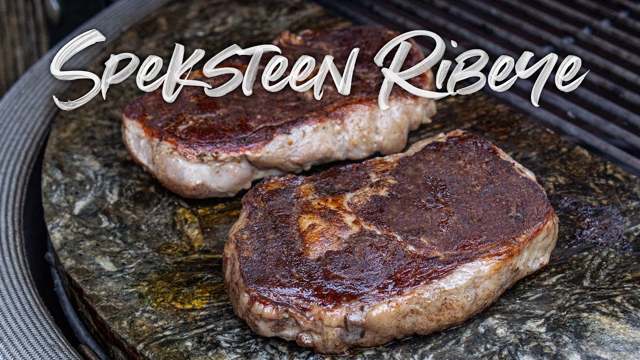 Ribeye steak grillen op de speksteen in de Kamado Joe!