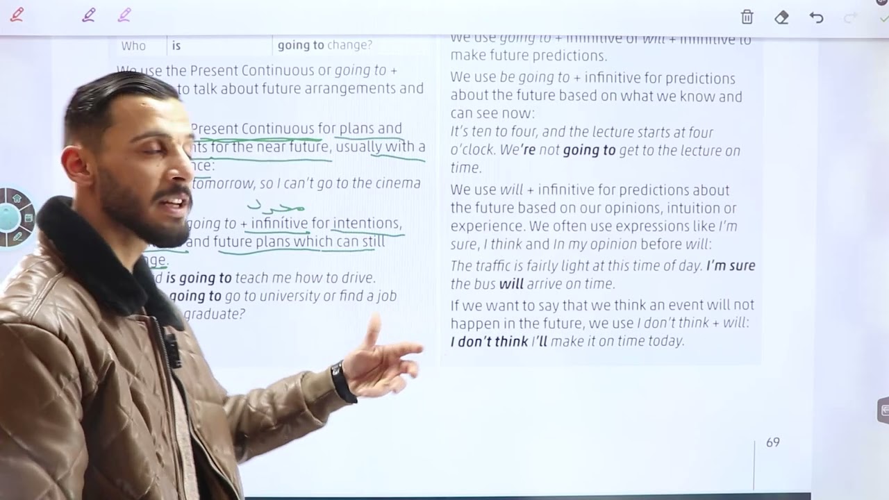قاعدة Future and arrangements في كتاب الطالب صفحة 5 هاي نوت للصف التاسع