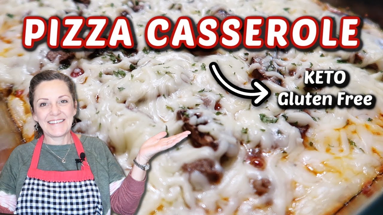 KETO PIZZA CASSEROLE WITH A CRUST (It's NOT Fathead Dough): A Low Carb and Gluten Free Recipe