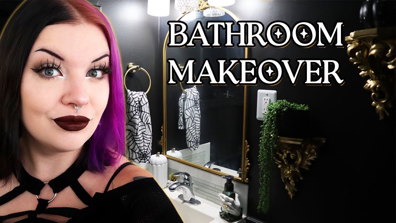 Moody Bathroom Makeover for Under $50! 💫 Flip The Crypt