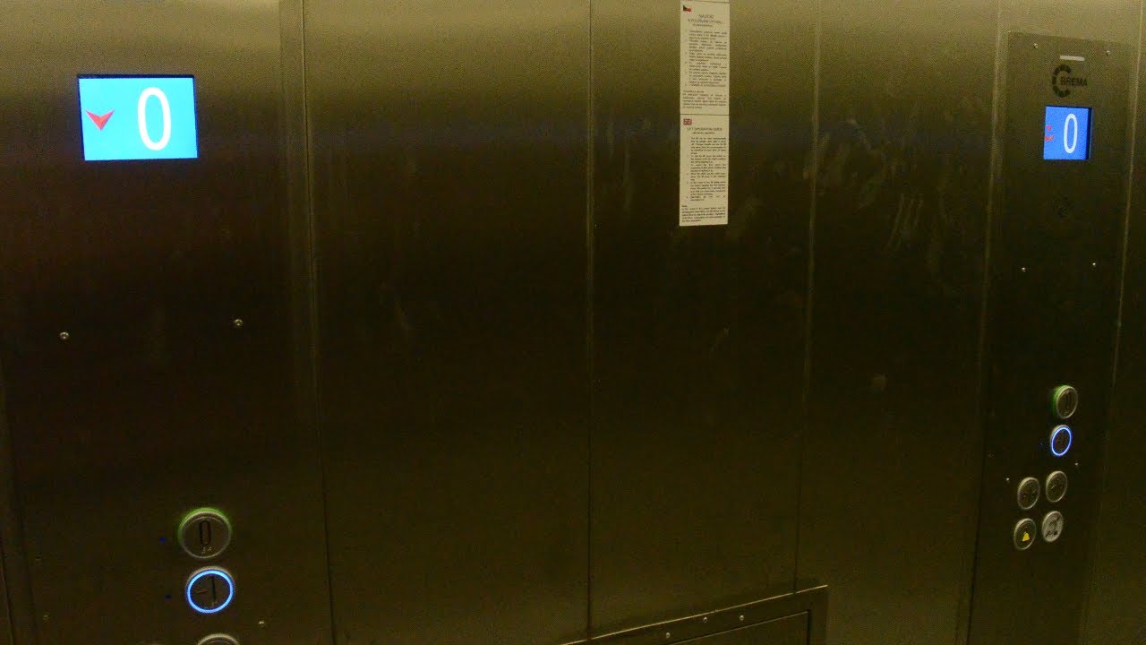 Door closing problems! New 2019 Brema MRL traction elevator @ Chodov Metro Station, Prague, CZ
