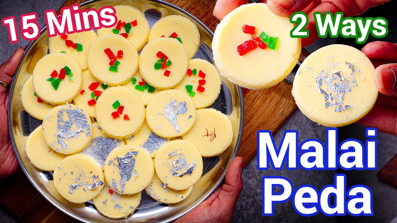 Instant Malai Peda 2 Ways | Halwai Style Peda in 15 Mins | No Milk Peda Recipe | Easy Indian Sweet