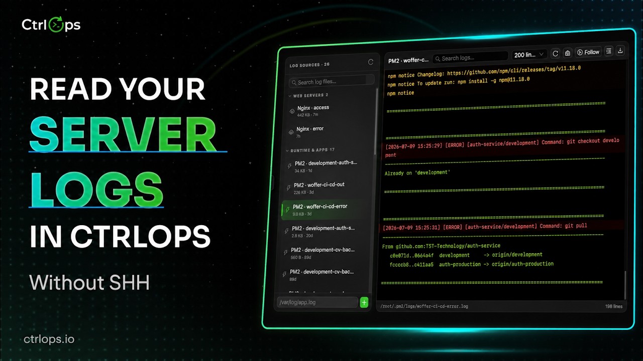 How to Read Server Logs Without SSH (CtrlOps Log Viewer)