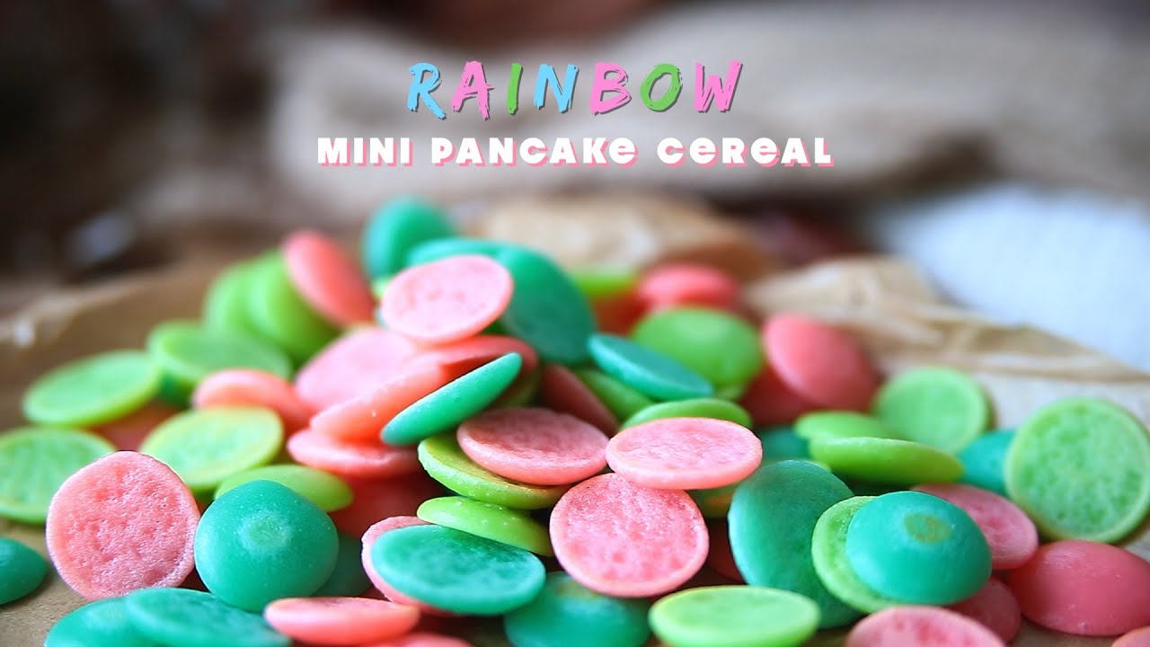 RAINBOW MINI PANCAKE CEREAL RECIPE || TikTok Pancake Cereal Viral Food Trend
