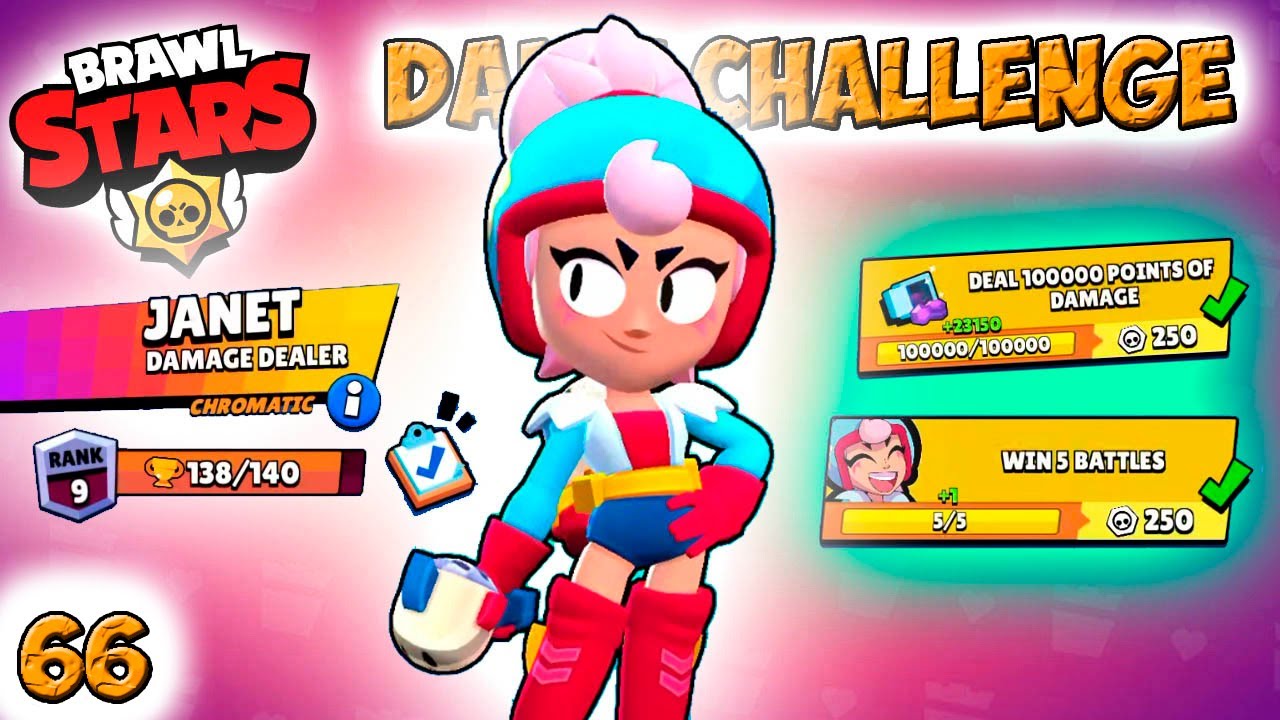 Brawl Stars JANET damage dealer CHROMATIC DAILY CHALLENGE #66! Walkthrough gameplay.