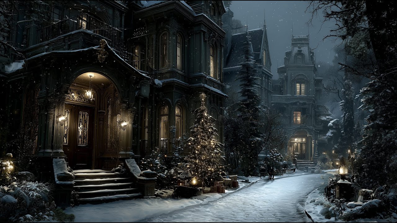 Snowy Gothic Cottage Village ❄️ Dark Academia Winter Ambience for Writing And Thought