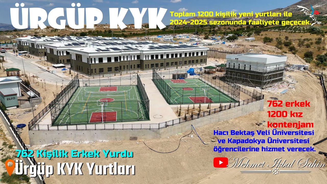 Ürgüp yeni KYK yurtları Drone Çekimi - 25.7.24 / 1962 kişilik yurtlar 2024-2025 sezonunda açılıyor