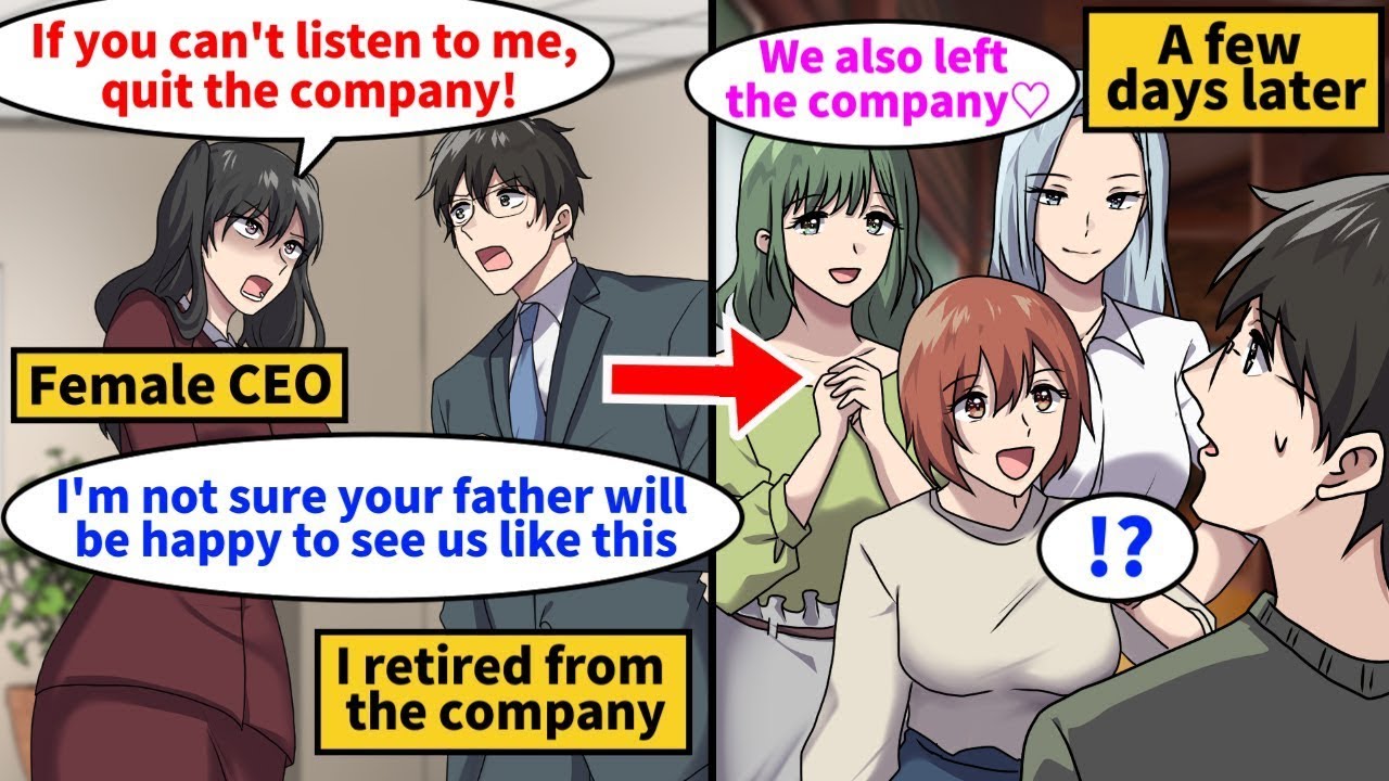 【Comic Dub】I left the company due to a conflict with a female CEO, but I was invited by three women