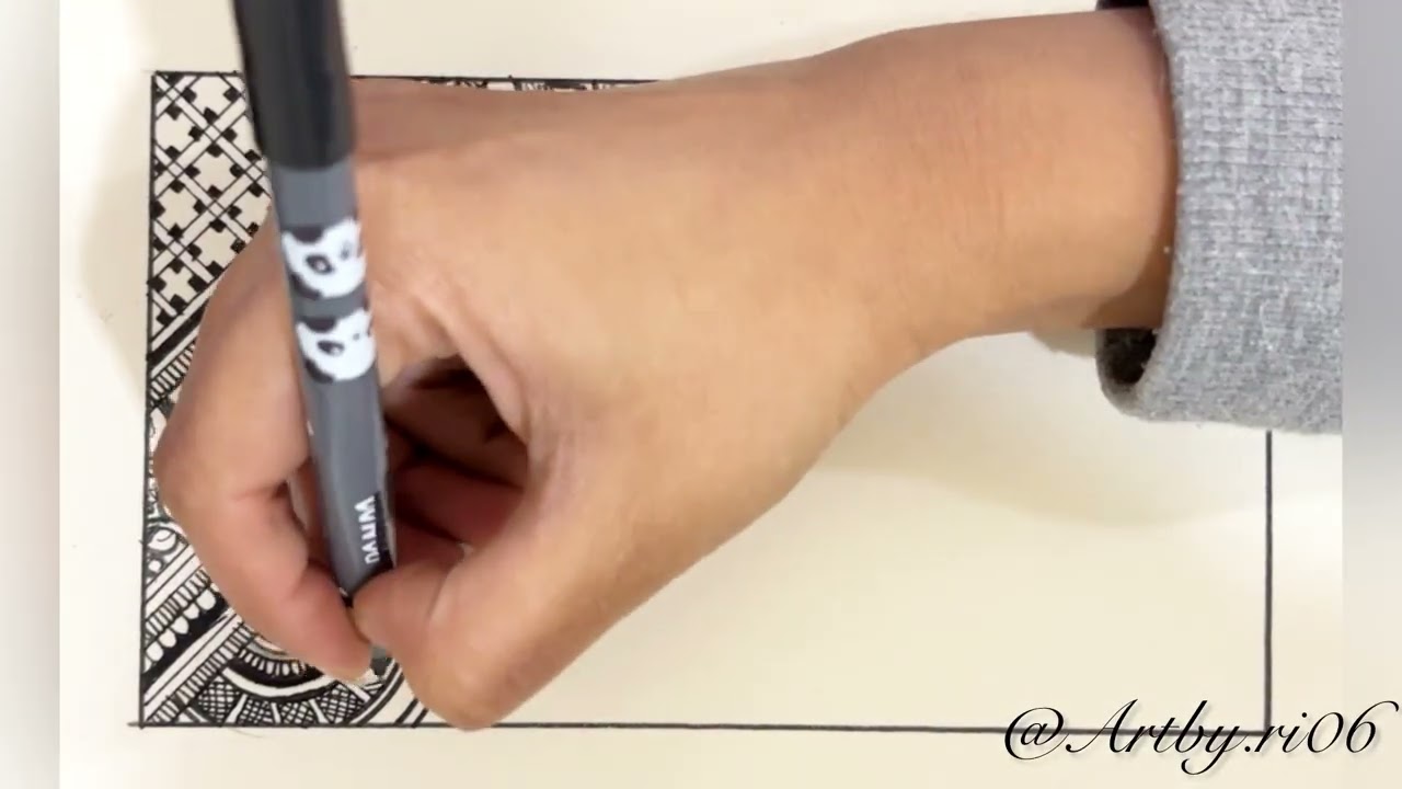 Beautiful Mandala Corner Design with Hanging Bells | Easy Pen Art