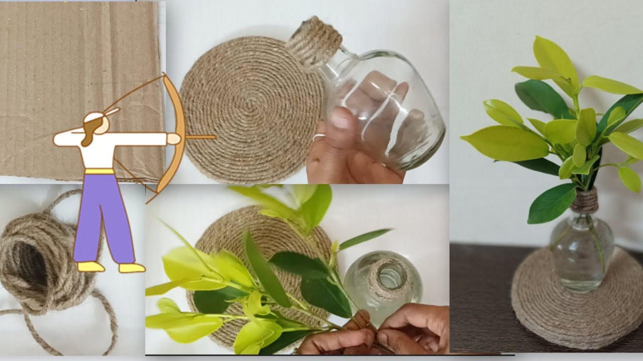 DIY//Home Decor Rope Tray for plants🌵🌵🌵&Jute Cup Coaster for Tea cups, Coffee mugs ☕☕☕☕☕