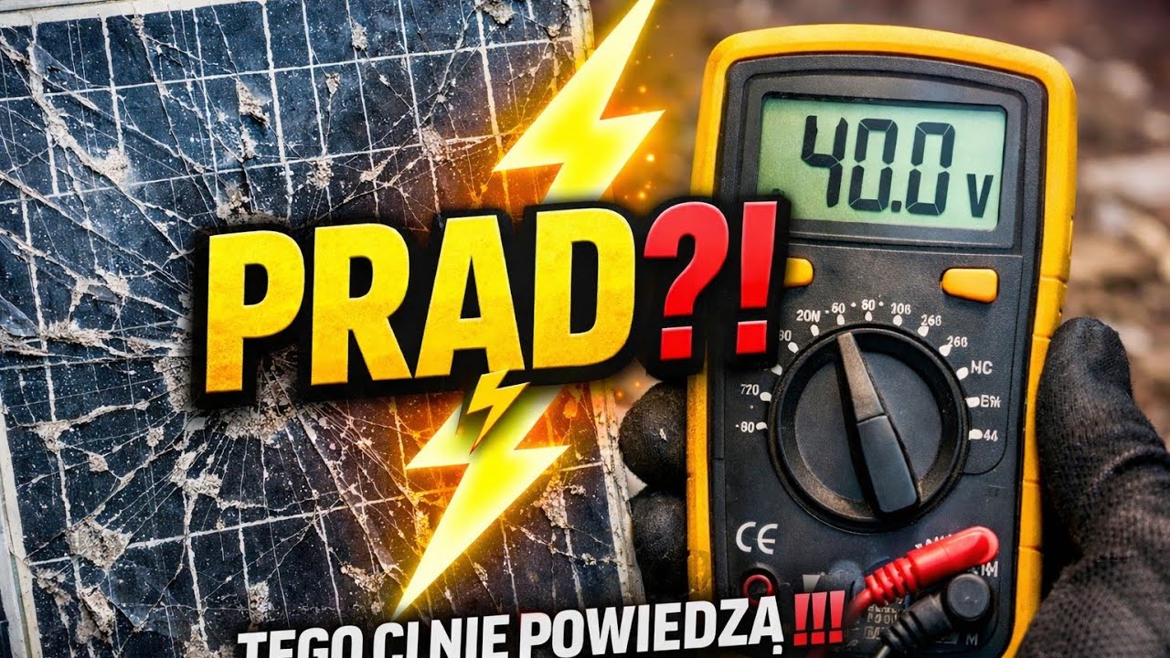 Darmowe panele fotowoltaiczne potłuczone a robią prąd - tego Ci nie powiedzą TEST