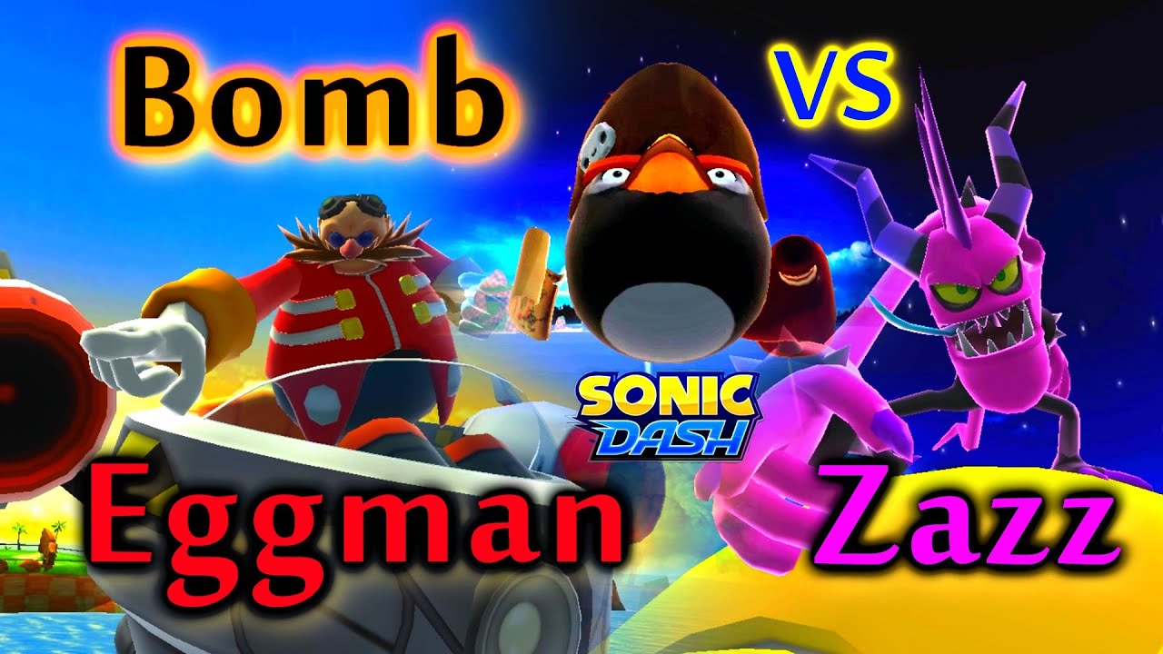 Sonic Dash - Angry Bird Bomb VS Eggman VS Zazz [Widescreen / Landscape 1080p]