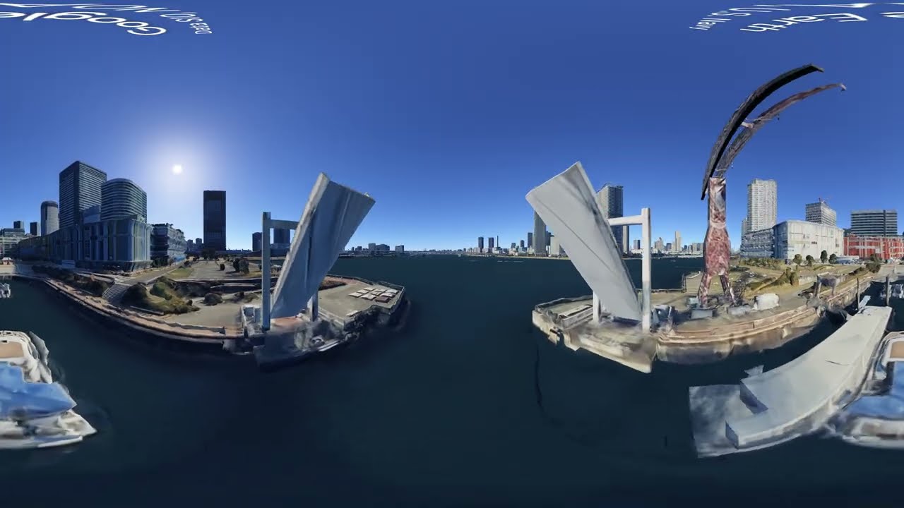 VR 360° クルーズ風アニメーション 東京湾 江東区