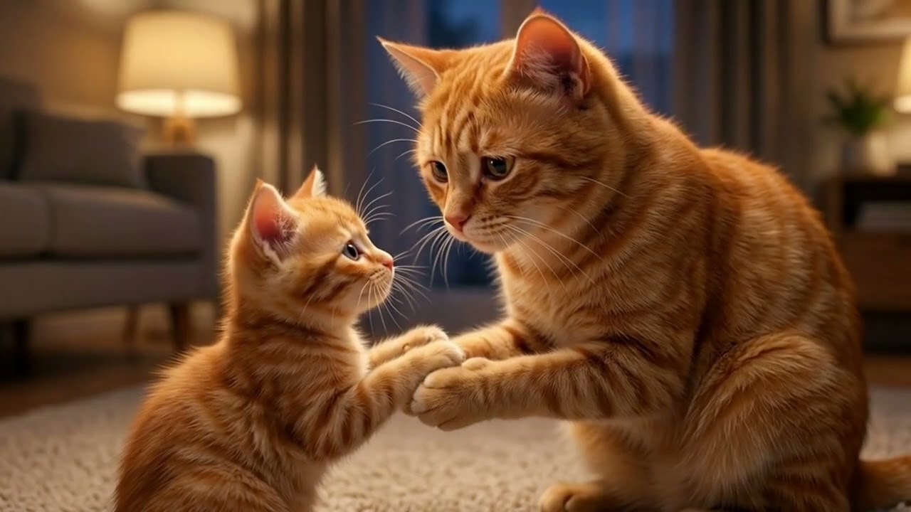 Cute Ginger Kitten’s Funny Day with Mom 🐾 | Family Cat Animation