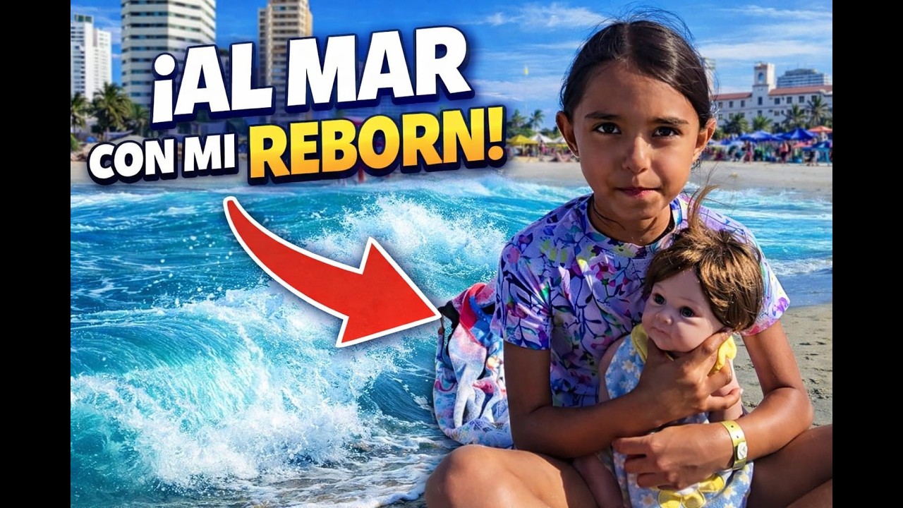 Annie y su Bebé Reborn peleando contra las OLAS en Cartagena🌊😂  #BebeReborn #Cartagena #VlogFamiliar