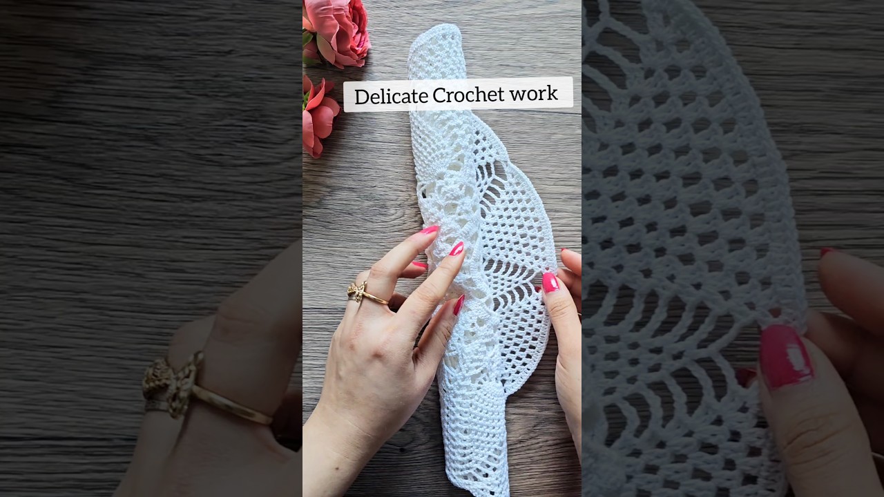 Lace Crochet Doily Close-Up 🧵#shorts