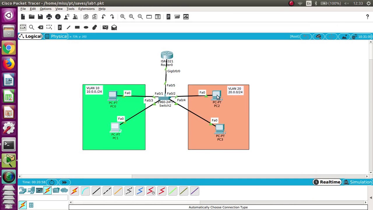 Konfigurasi InterVLAN Routing Router-On-Stick di Cisco Packet Tracer