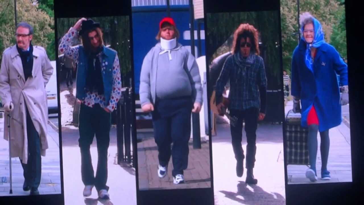 One Direction TMH tour dressing up as old people