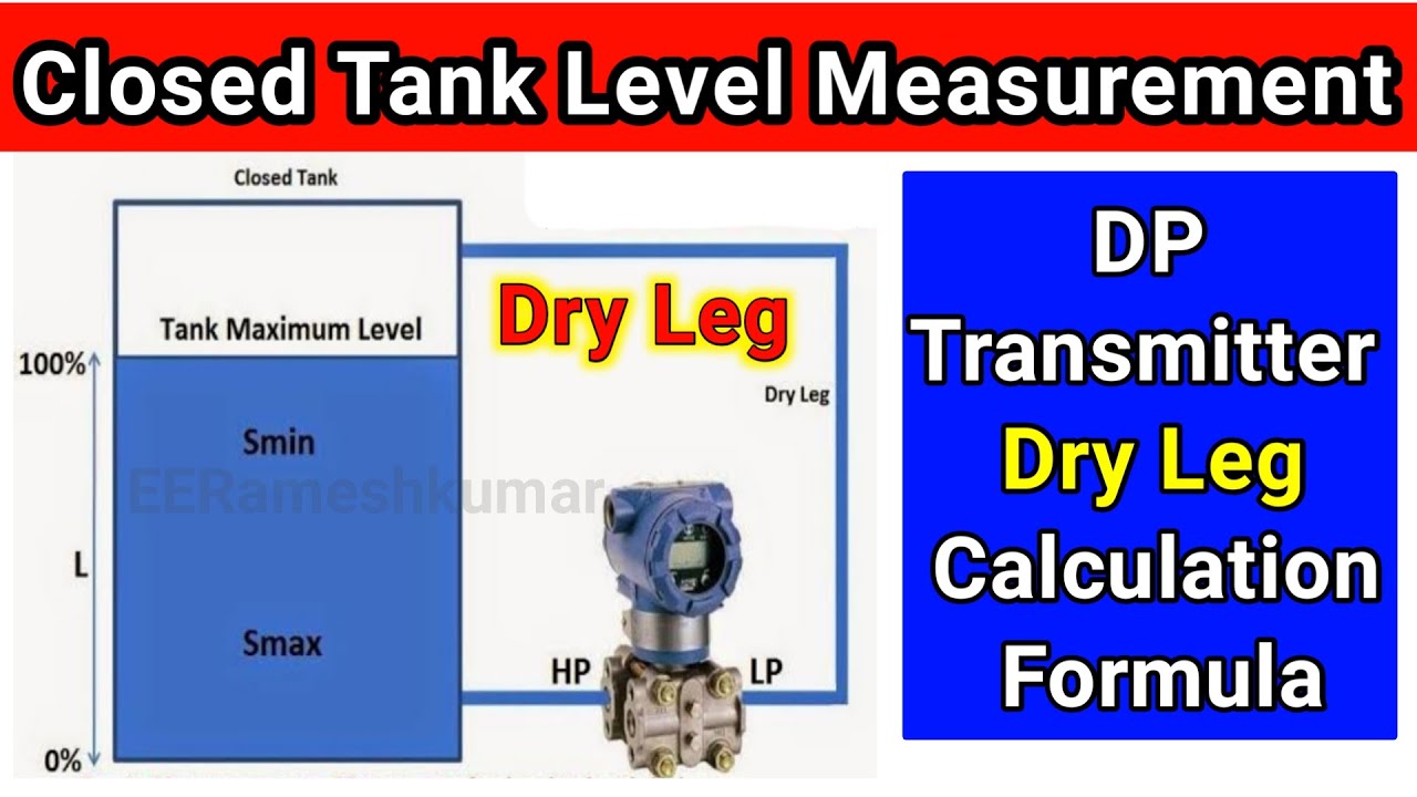 Dry leg Calculation Formula | DP Type Level Transmitter | Closed Tank Level Measurement