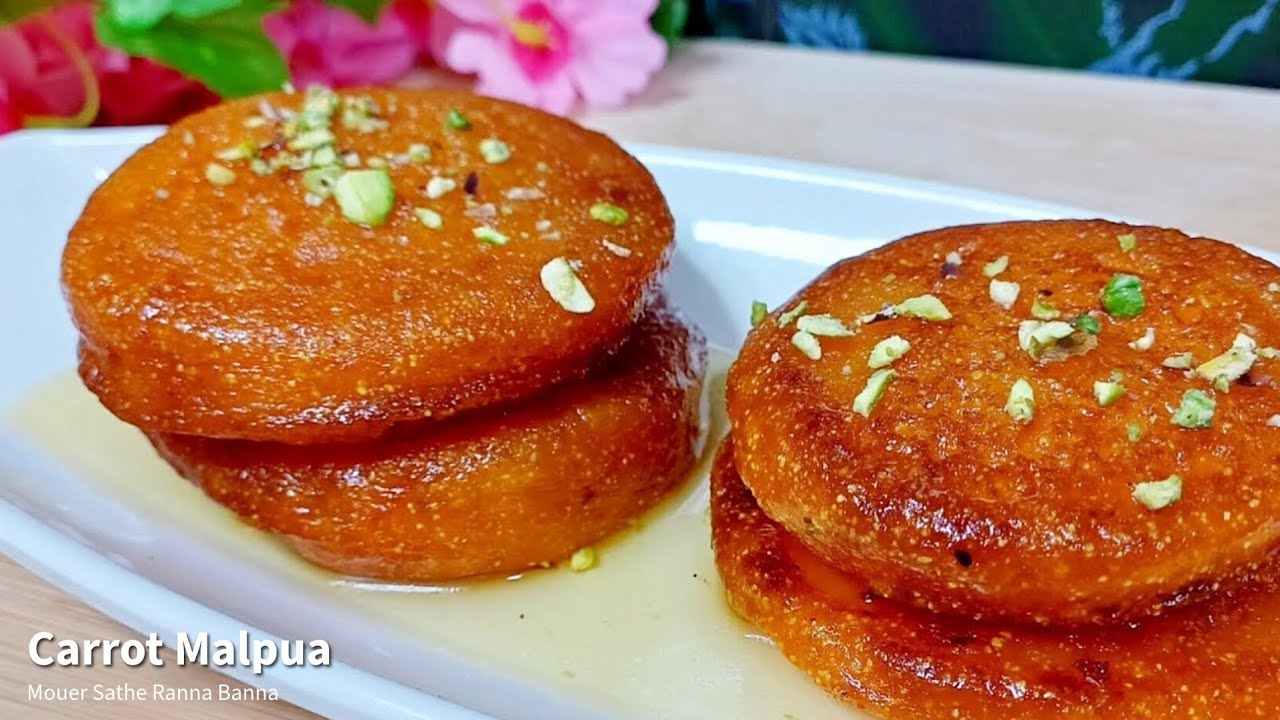 দোল পূর্ণিমায় সহজে বানিয়ে নিন নরম রসালো গাজরের মালপোয়া Malpua Recipe | Carrot Malpua