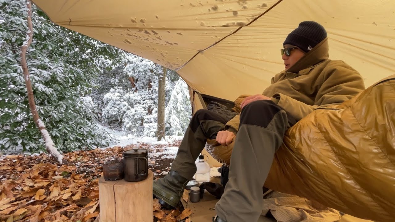 【−7℃雪中ハンモック泊】AEGISMAX LIGHT２つで暖かいキャンプ　Hammock camping 