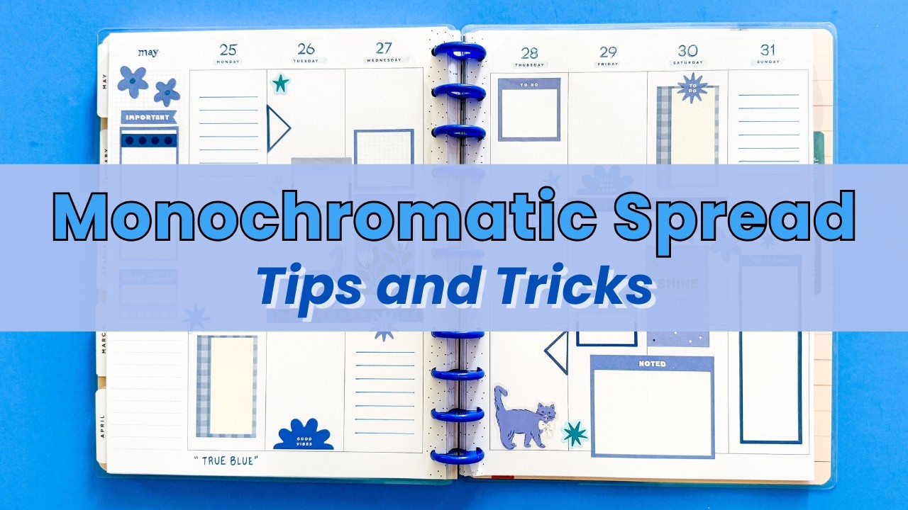 How to Make a Monochromatic Planner Spread | Plan With Me - Big Vertical Happy Planner