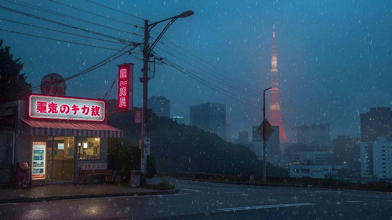 80s Rainy Café Nights 🌃 Lofi Beats to Stay Focused