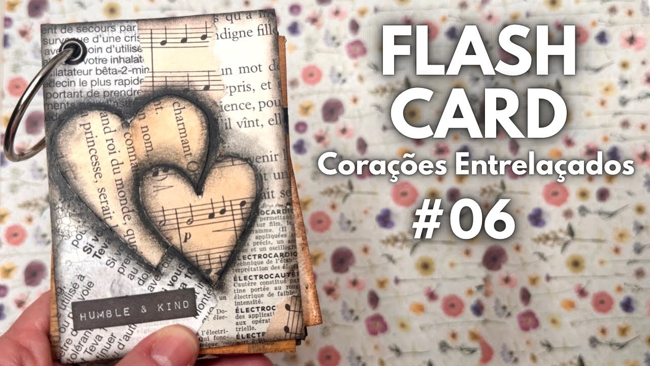 Flash Card de Corações ❤️ N*06 | Art Journal & Junk Journal em Papel Vintage
