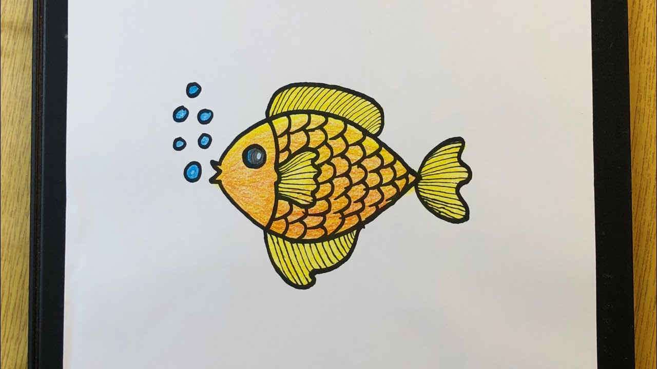 How to draw Fish step by step / Drawing Fish easy #fish #drawingeasy #viral 