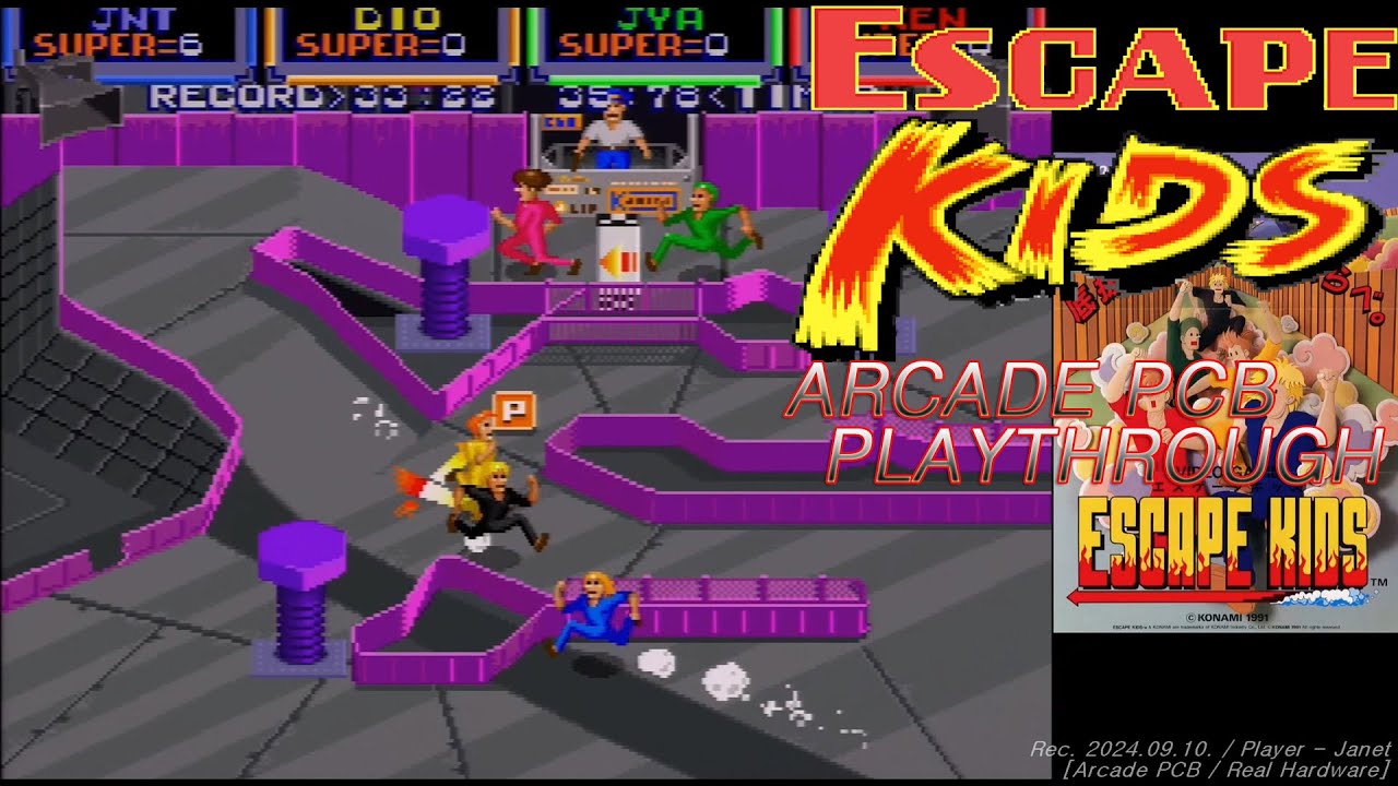 [Arcade PCB] Escape Kids - 1 Loop Playthrough (~St. 21) / エスケープキッズ / 이스케이프 키즈 1주 플레이