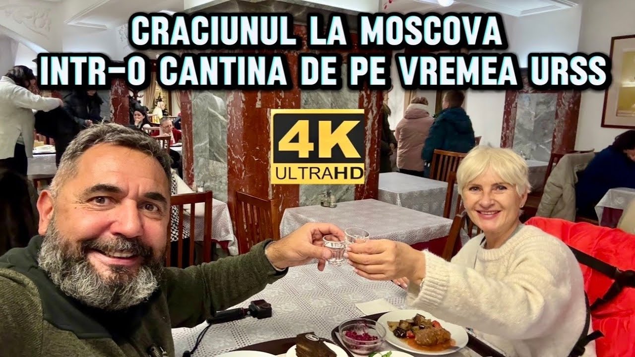 Craciunul la Moscova într-o cantina de pe vremea URSS. 4k