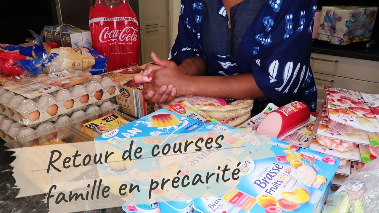 Retour de courses famille en précarité