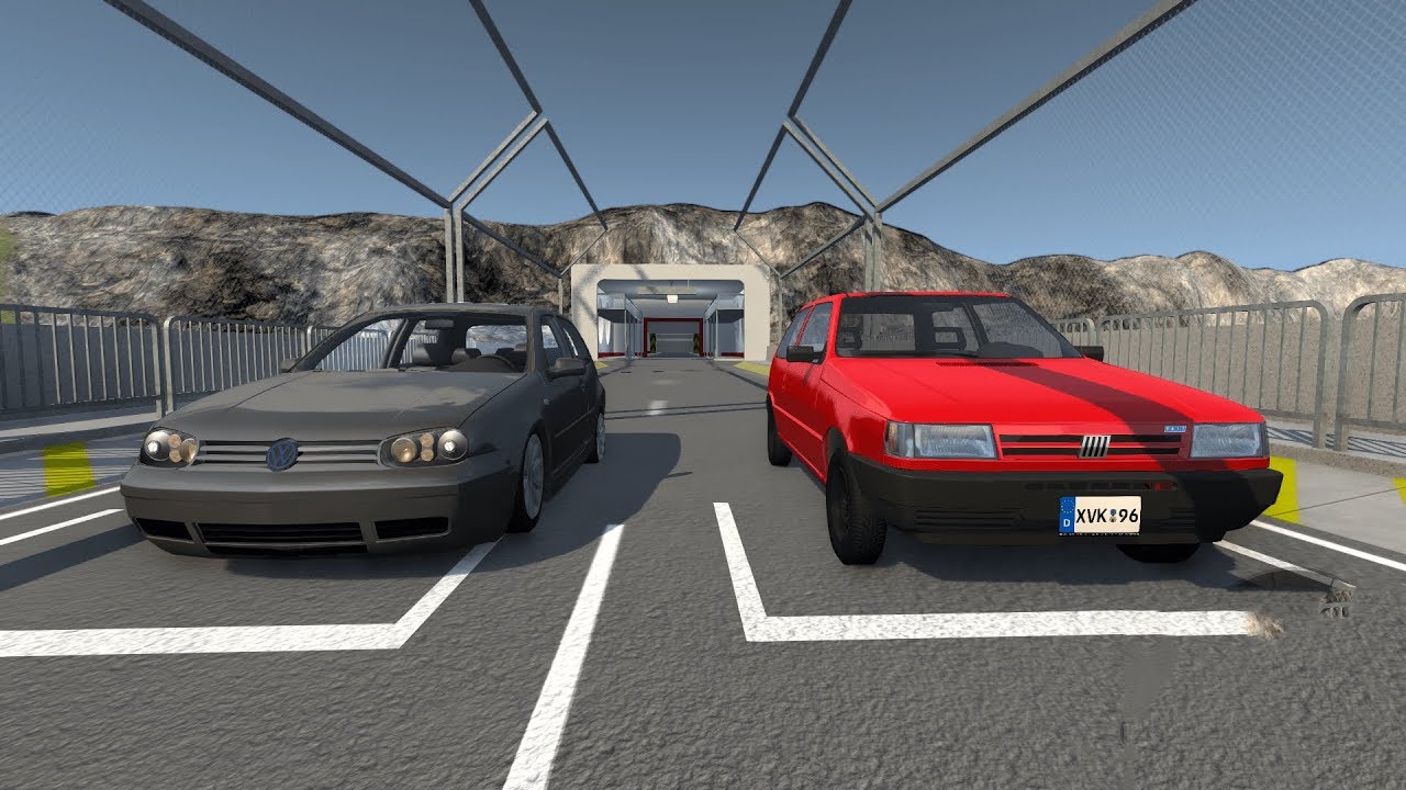 FIAT UNO x VOLKSWAGEN GOLF, O MELHOR RACHA - BeamNG.Drive