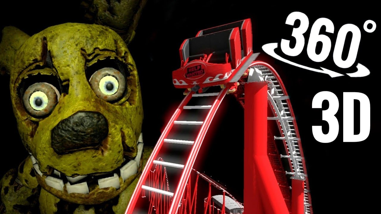 3D 360&deg; video | Scary Halloween Horror VR Roller Coaster Five Nights at Freddy's Jumpscare