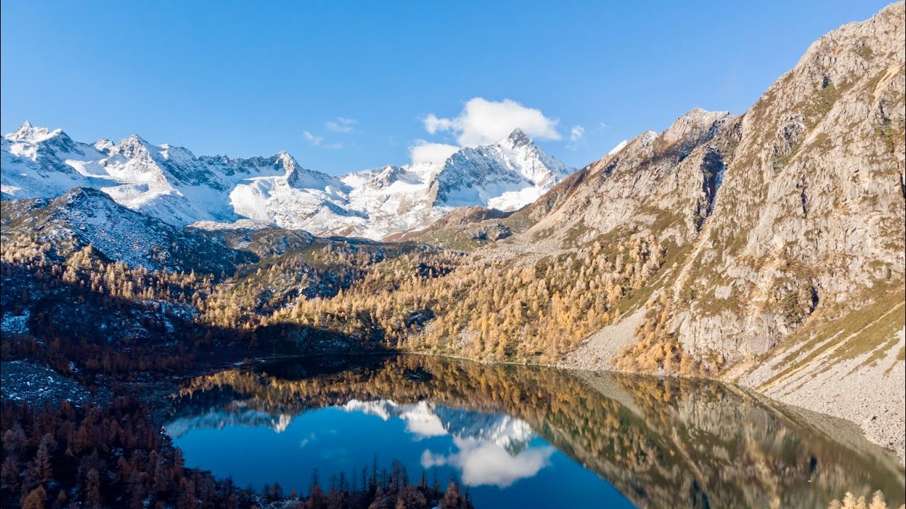 Alpine Lakes Aerial Scenery(4K)