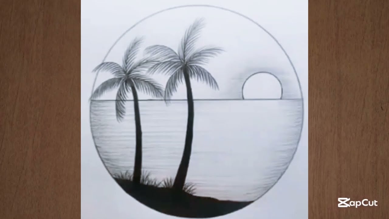 Circle Scenery Drawing | How To Draw Circle Scenery 