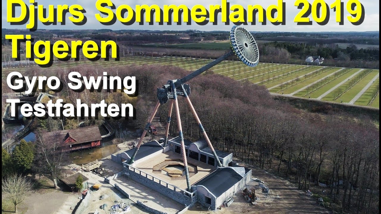 Djurs Sommerland Tigeren -  Neuheit 2019 - Super Gyro Swing Intamin Rides - Testfahrten & Onride