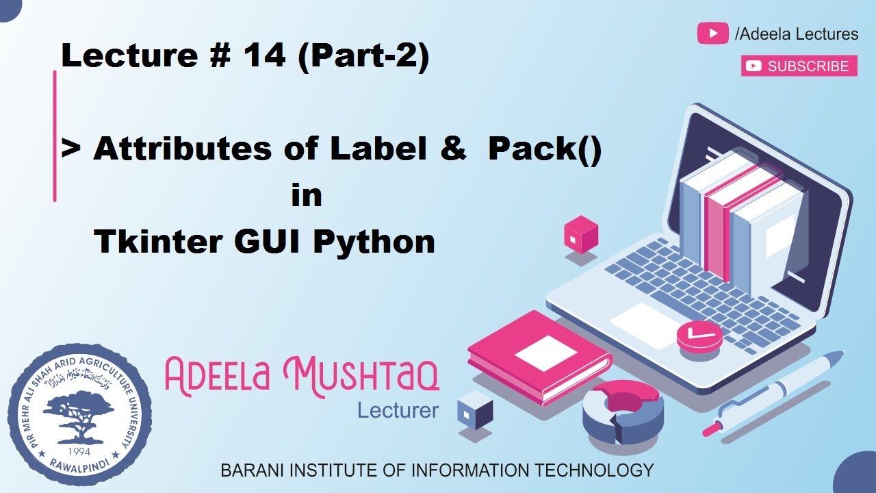 Attributes of Label & Pack() in Tkinter GUI Python