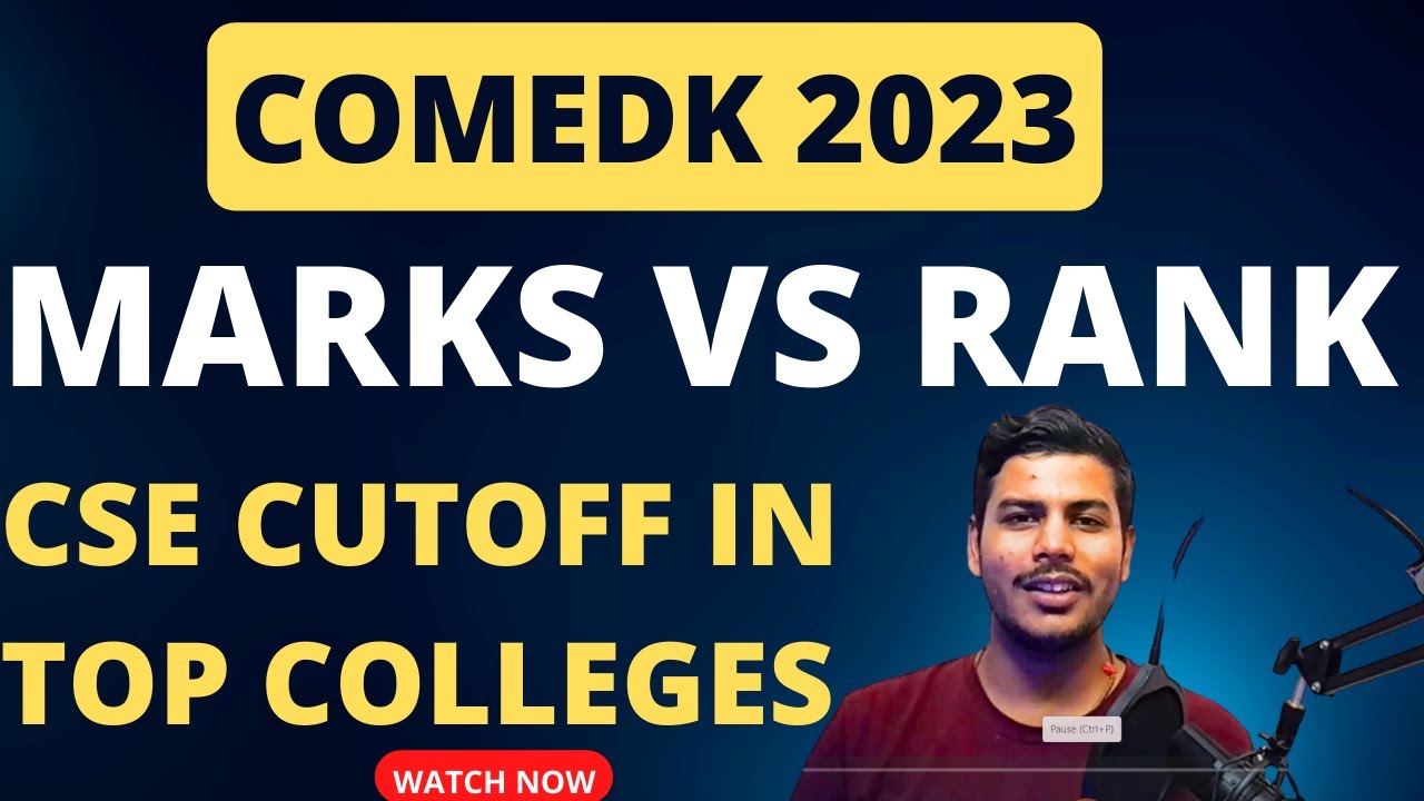 marks vs rank comedk 2023 #comedk2023#comedk#engineering#rvce#msrit#counselling