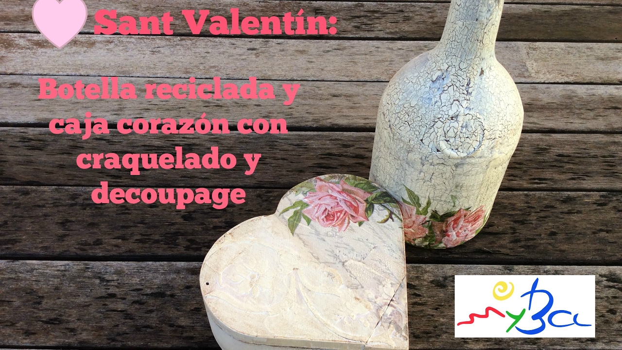 Cómo decorar botella de cristal y caja de madera con decoupage y craquelado