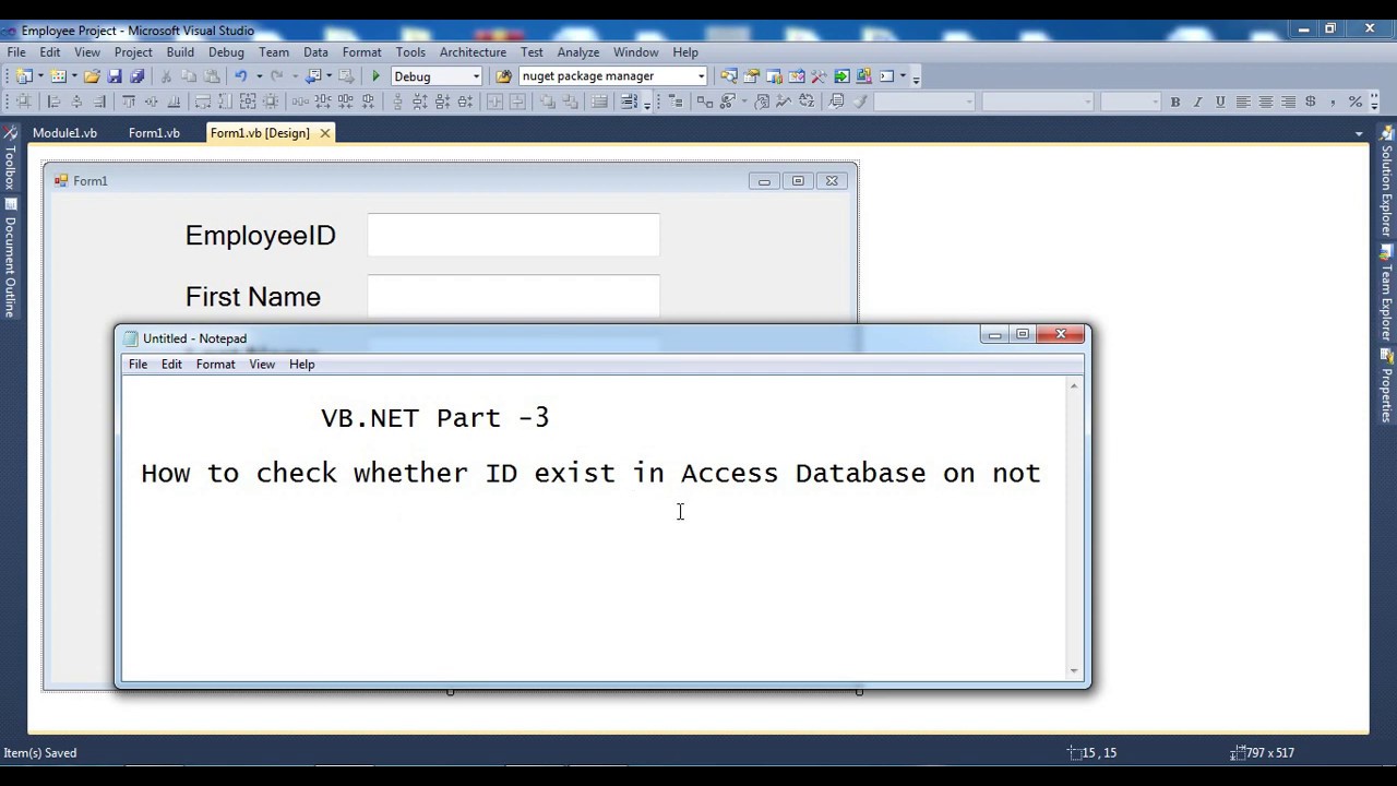 VB.NET : Check  whether User ID is exist or not in database | Part-3