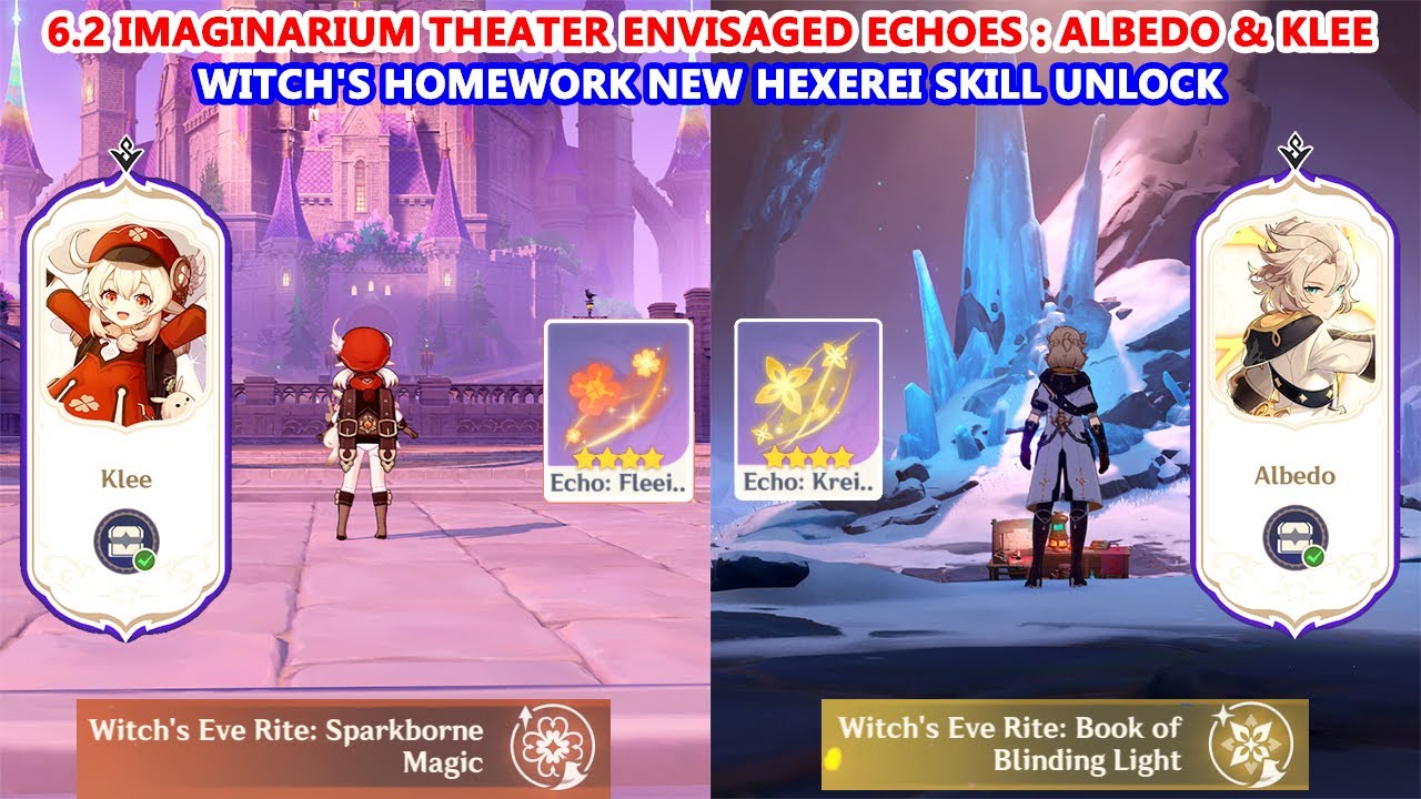 6.2 Imaginarium Theater Envisaged Echoes : Albedo & Klee | Witch's Homework Hexerei New Skill Unlock