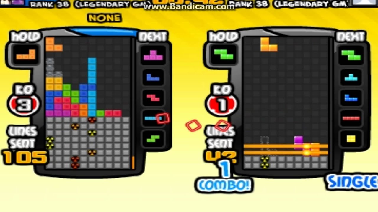 Tetris Battle!留4打到159(稍微K了幾顆炸彈)