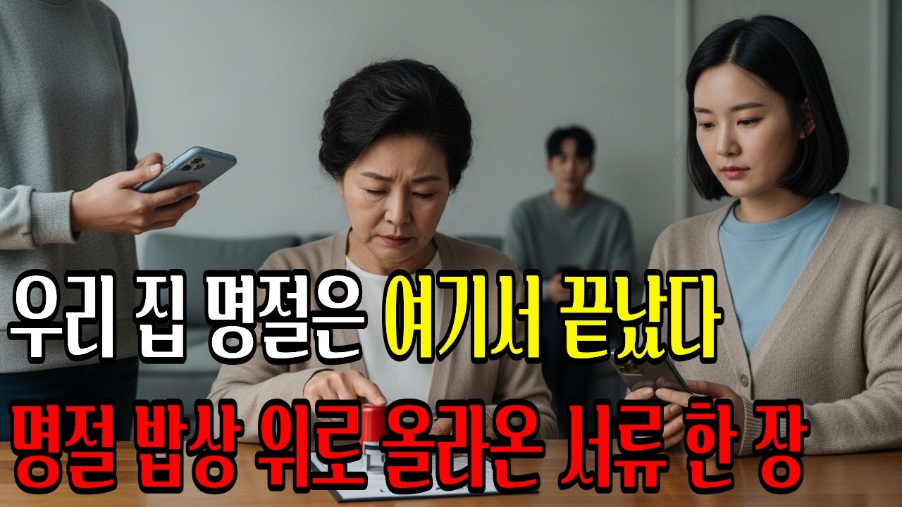 명절 밥상 위에 올라온 서류｜아들은 눈을 피했고, 남편 침묵했다