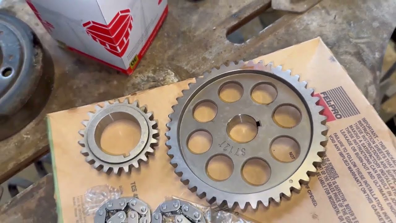 Dodge 3.9L timing chain, cover, sprockets, waterpump, clutch fan, harmonic balancer, thermostat