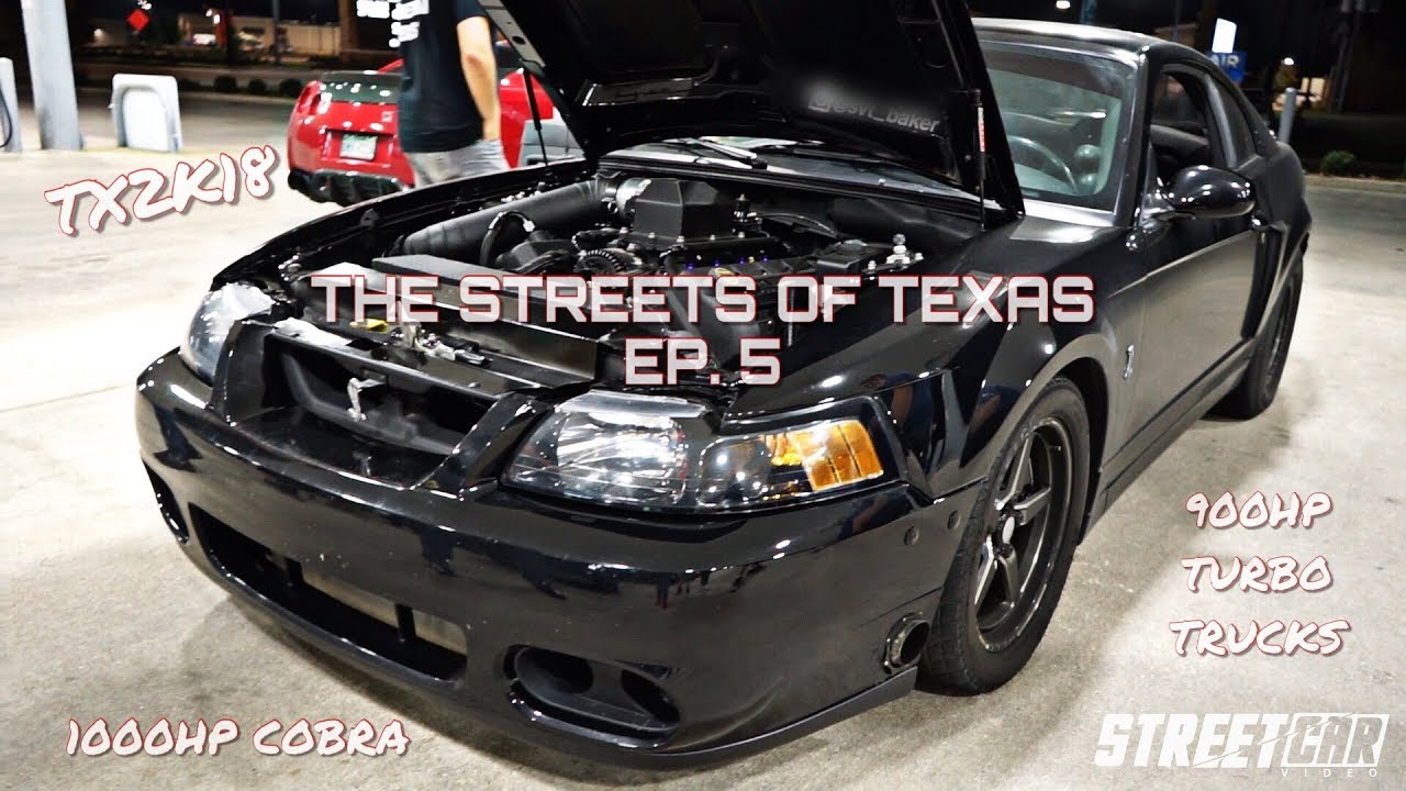 STREET RACING: 1000HP Turbo Cobra + Turbo Camaro & 900+HP Turbo Trucks take on 820HP Vette! - TX2K18