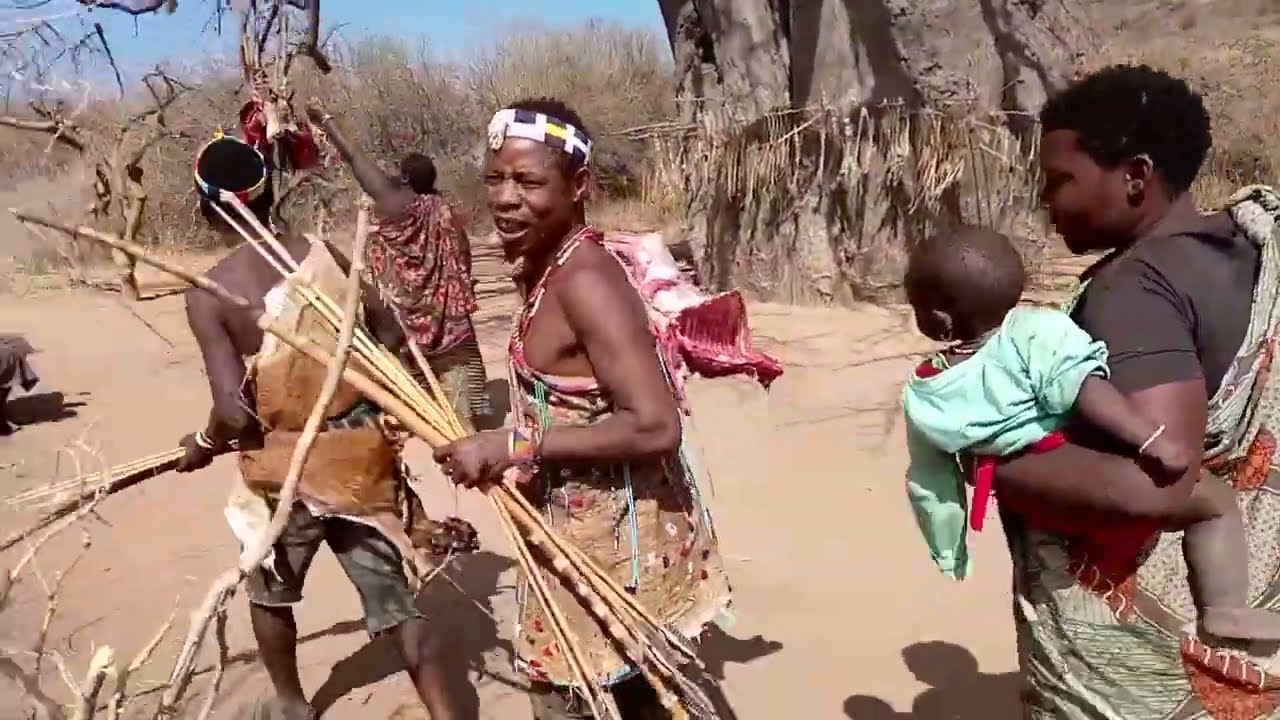 Forest boy hunting and eating organic food
