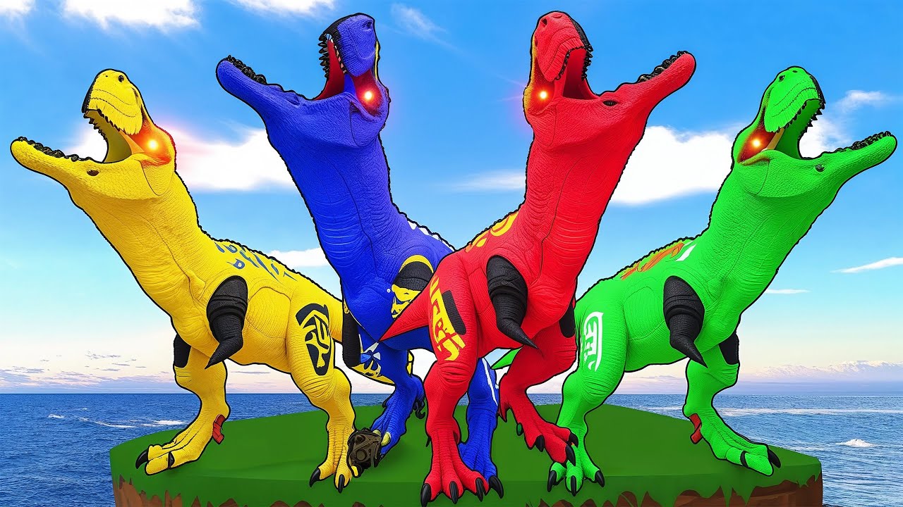 Spiderman Tyranosaurus Rex Battle in Jurassic World Evolution Rescue SuperHero Dinosaurs Trex Irex