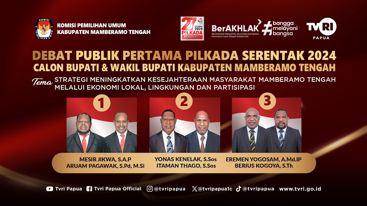 SIARAN LANGSUNG DEBAT PUBLIK PERTAMA PILKADA SERENTAK CALON BUPATI DAN WAKIL BUPATI KAB. MAMTENG
