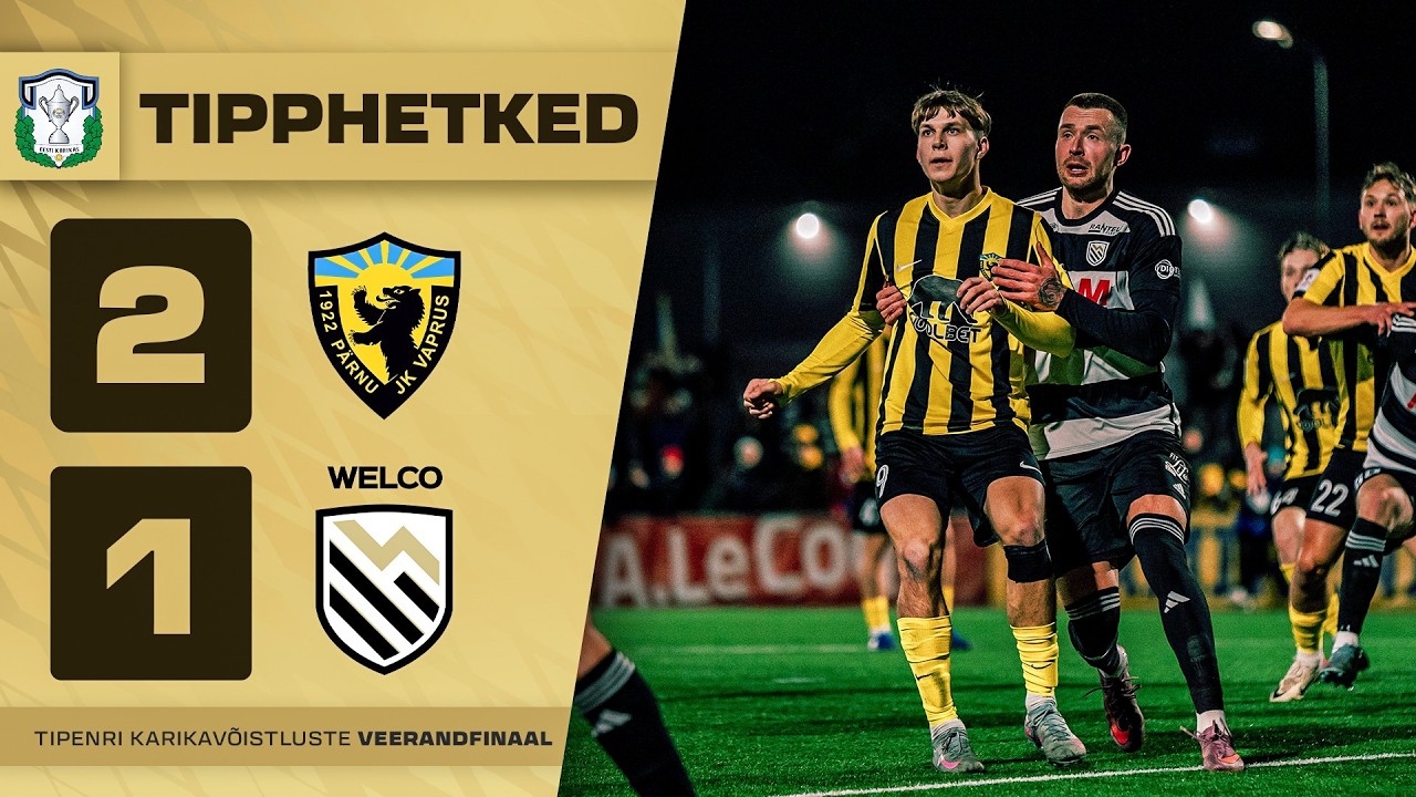 Tipneri karikavõistlused 1/4-finaal: Pärnu JK Vaprus - Tartu JK Welco 2:1 (10.03.2026)